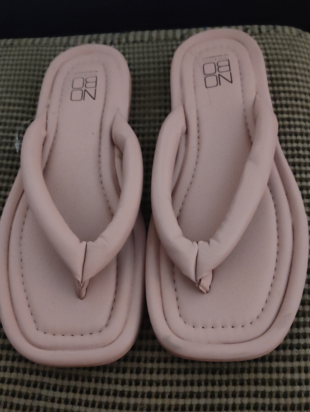 NOBO Pale Pink Padded Toe-Post Sandals for Women